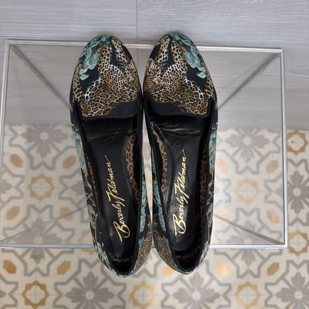 Beverly Feldman Black/Multi Leopard Flat 39.5