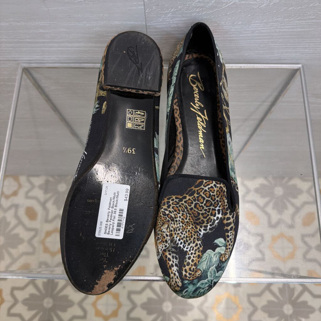 Beverly Feldman Black/Multi Leopard Flat 39.5
