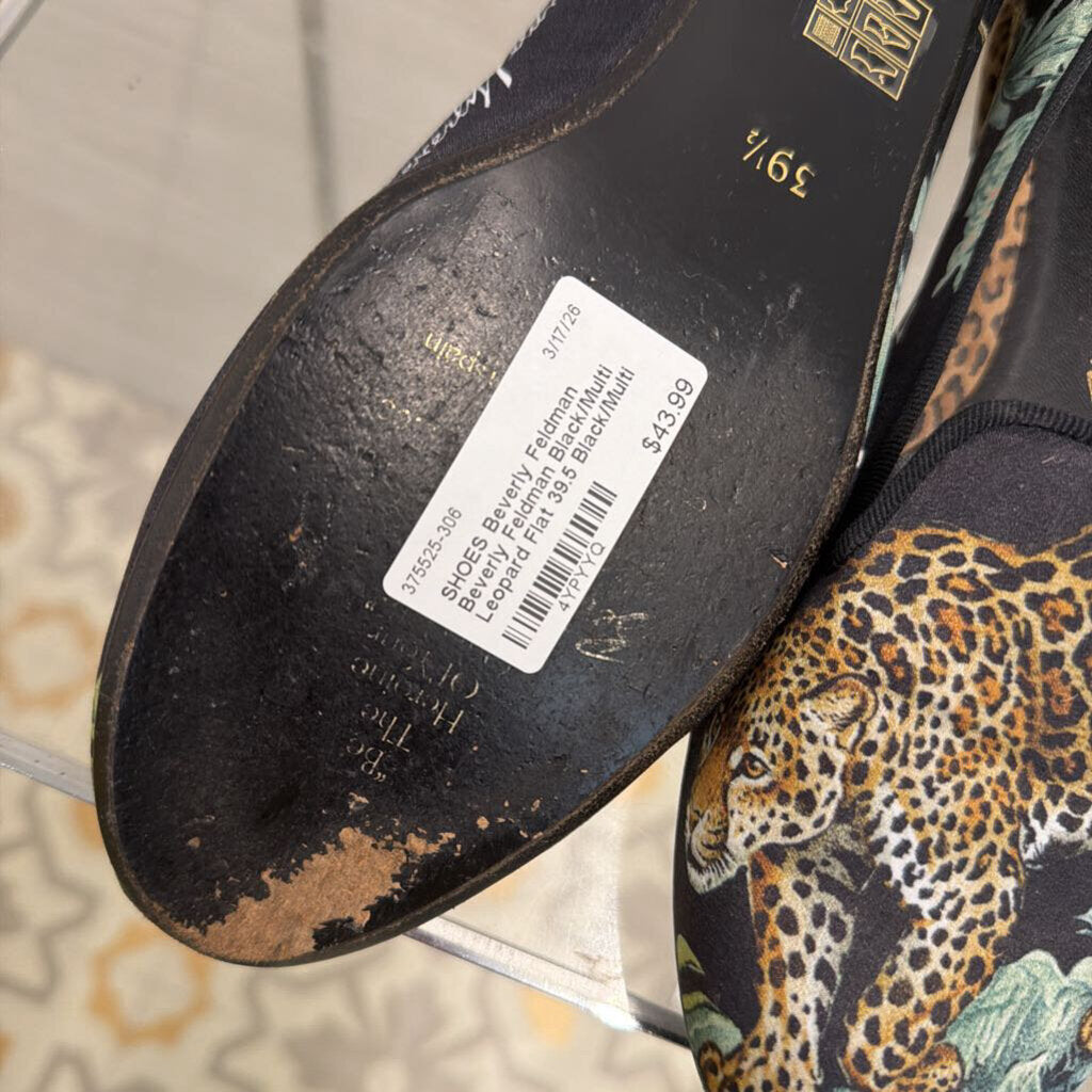 Beverly Feldman Black/Multi Leopard Flat 39.5