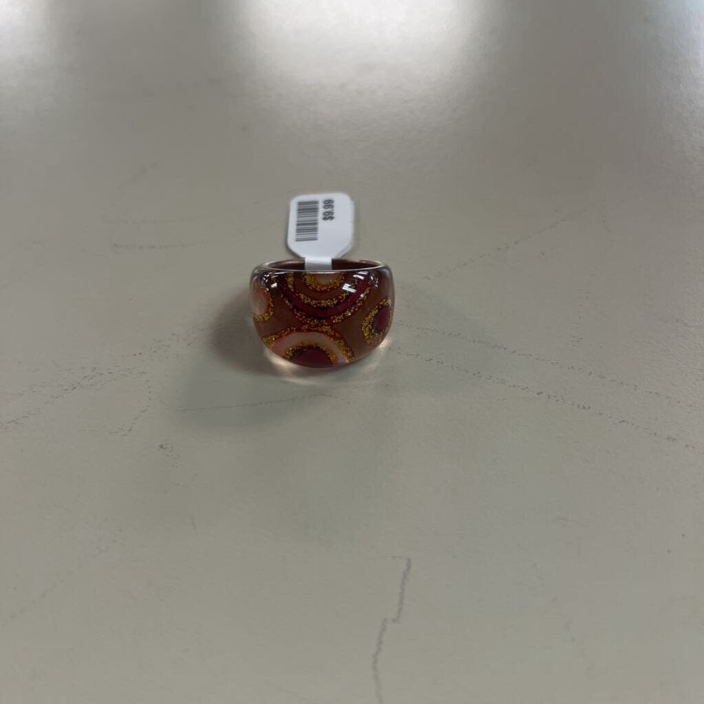 Brown Acrylic Dome Ring Size 8