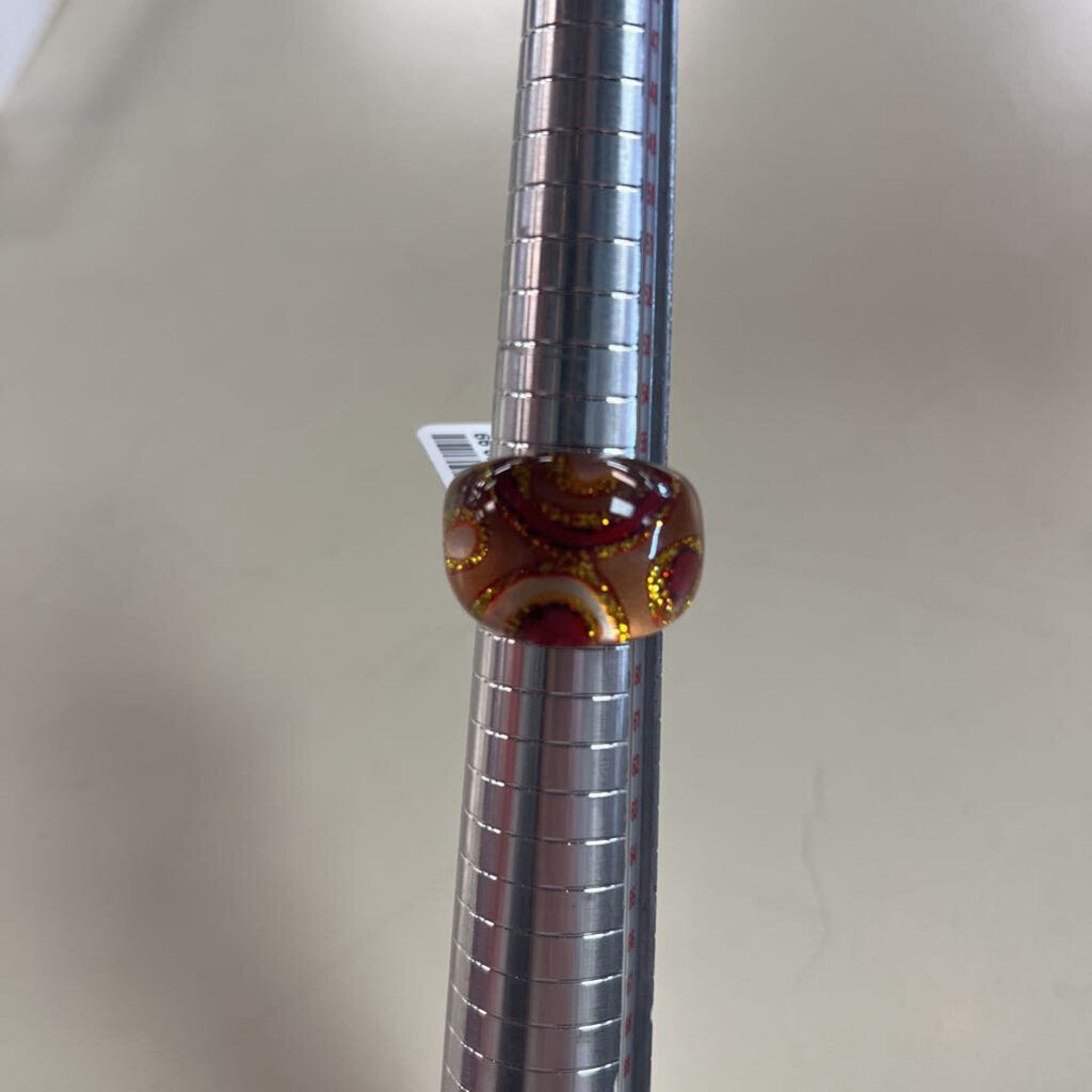 Brown Acrylic Dome Ring Size 8