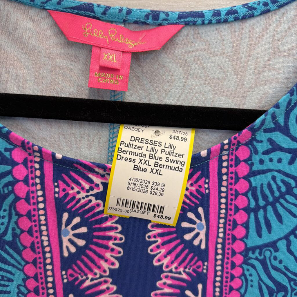 Lilly Pulitzer Bermuda Blue Swing Dress XXL