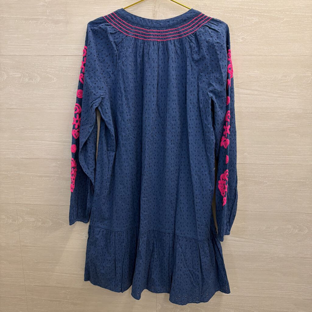 Lilly Pulitzer Lucee Oyster Bay Navy Eyelet Dress XL