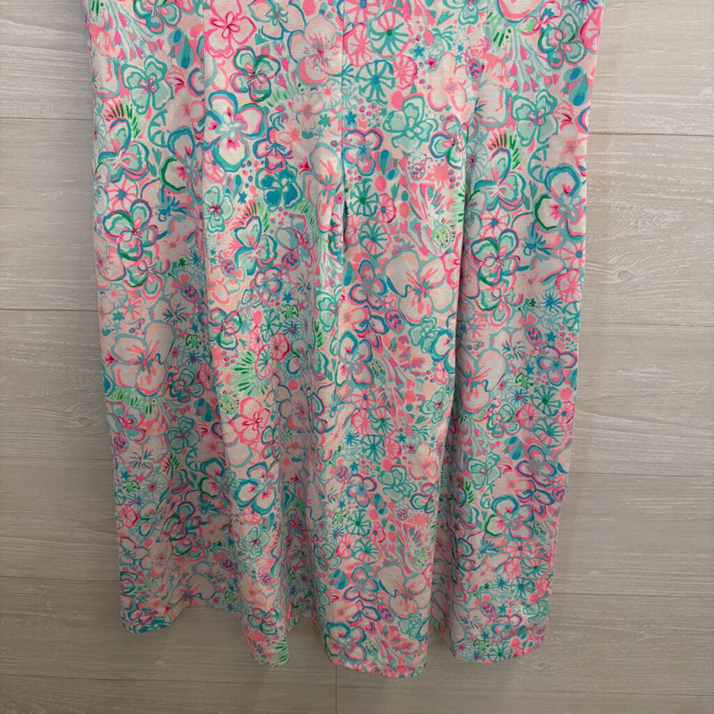 Lilly Pulitzer Kinsey Pink/Green Flare Dress XL