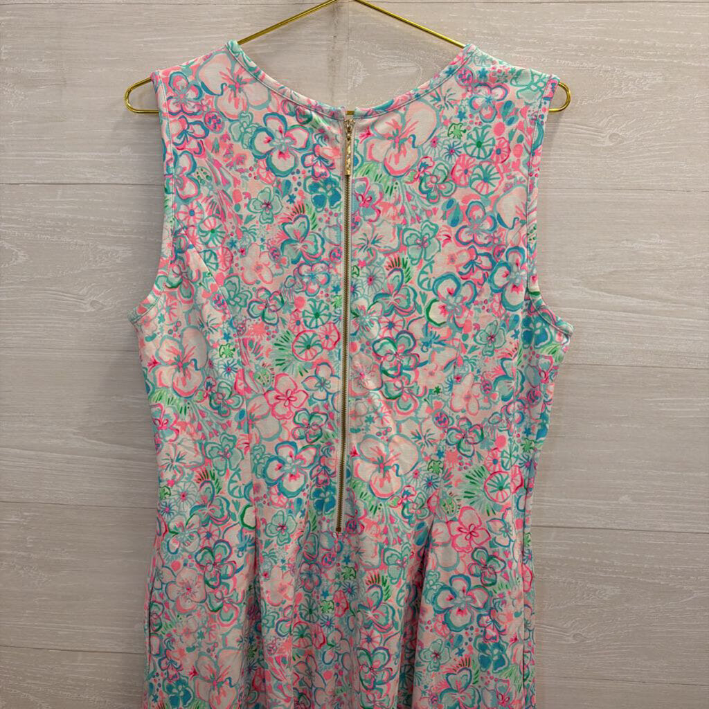 Lilly Pulitzer Kinsey Pink/Green Flare Dress XL