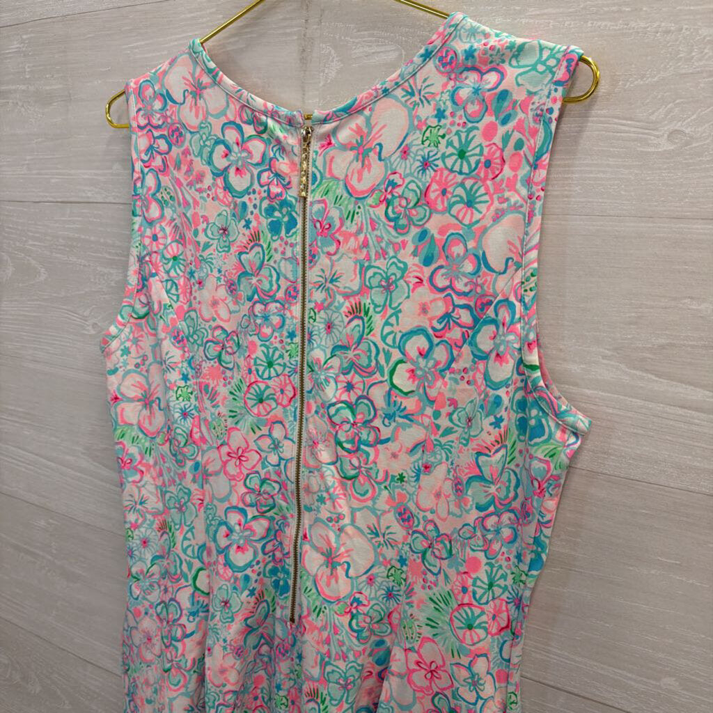 Lilly Pulitzer Kinsey Pink/Green Flare Dress XL