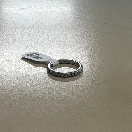 Silver Toned Etched Ring Size 7