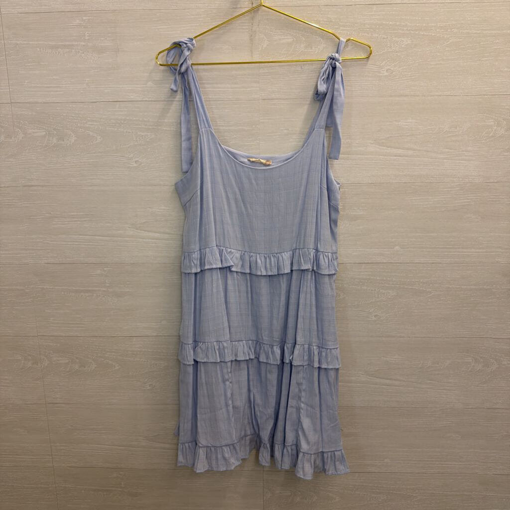 Altar'd State Blue Mini Baby Doll Dress Large