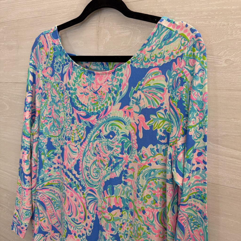 Lilly Pulitzer Blue/Pink Ophelia Knit Dress XL