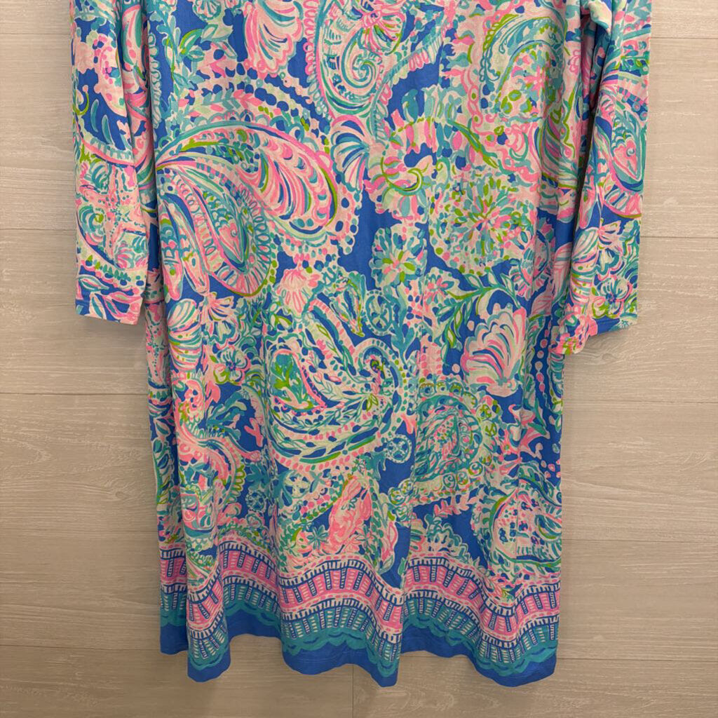 Lilly Pulitzer Blue/Pink Ophelia Knit Dress XL