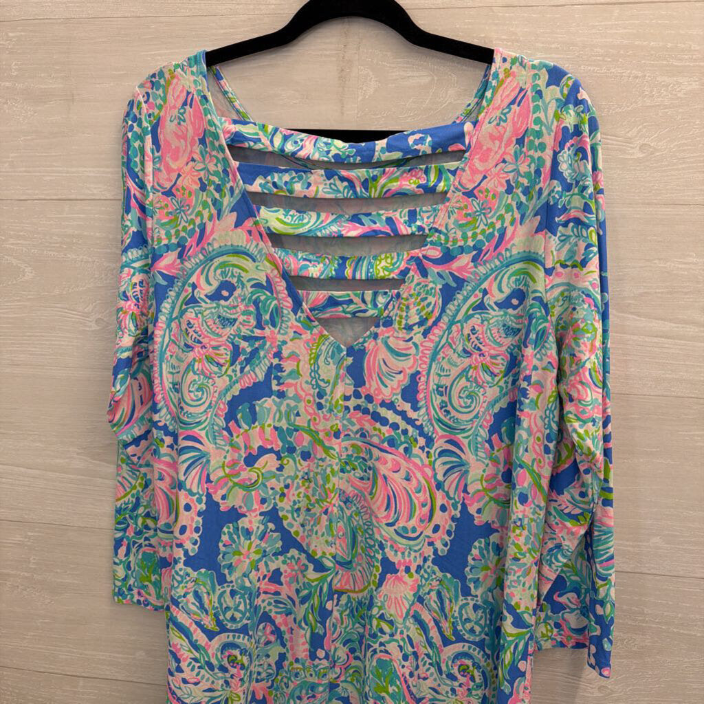 Lilly Pulitzer Blue/Pink Ophelia Knit Dress XL