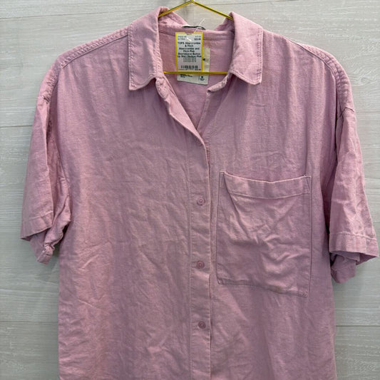 Abercrombie and Fitch Pink Shortsleeve Button Up Shirt Medium