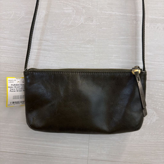 Hobo Green Leather Cara Crossbody Purse