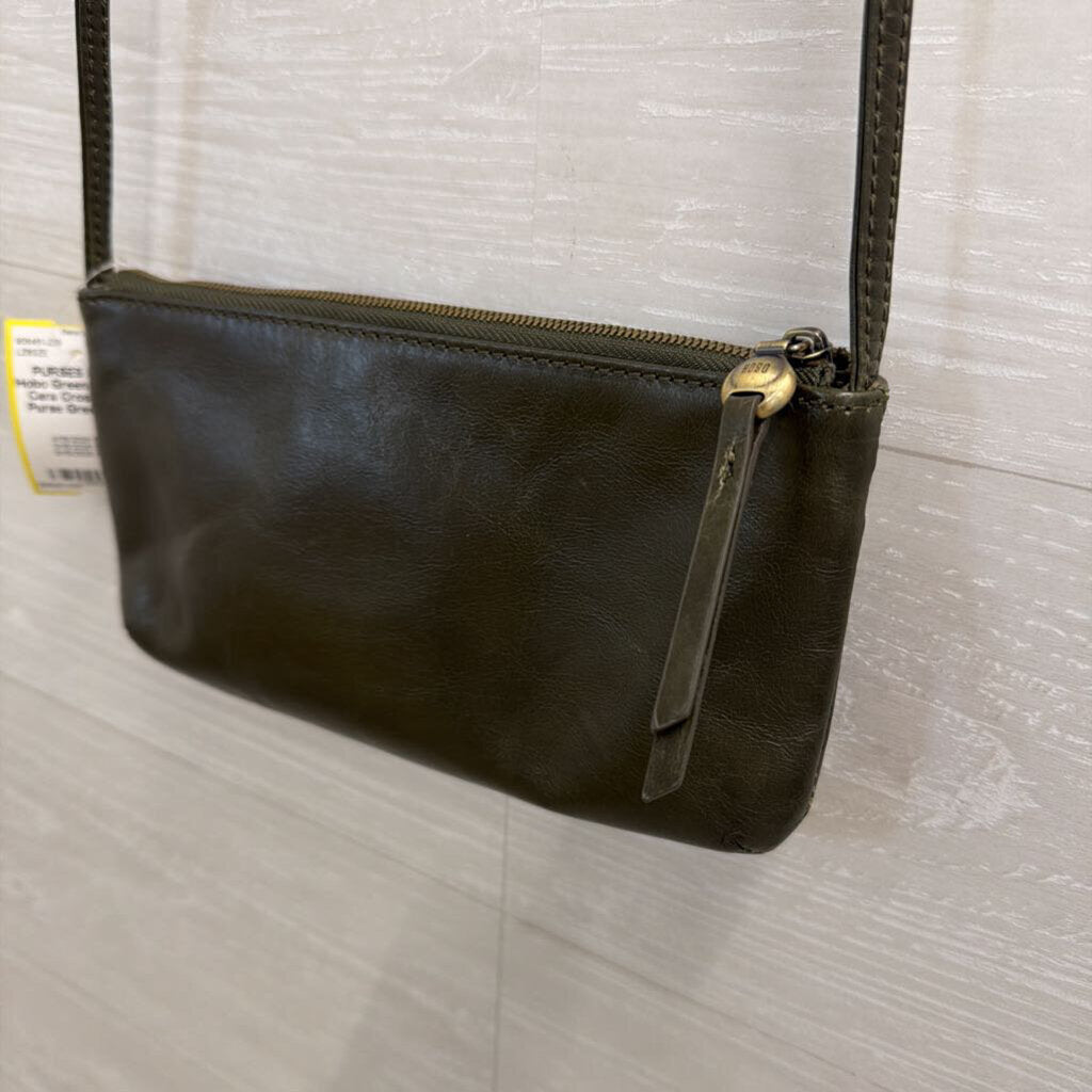 Hobo Green Leather Cara Crossbody Purse