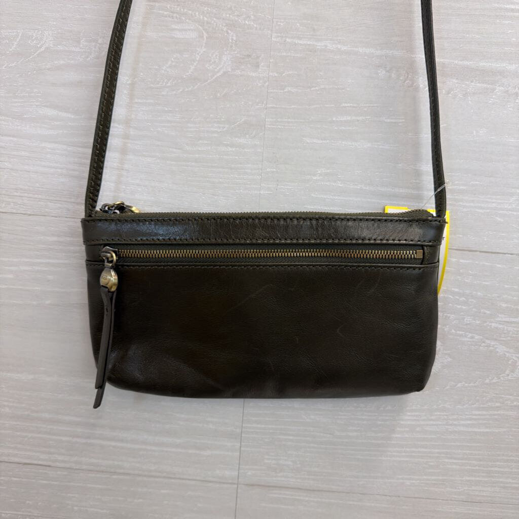 Hobo Green Leather Cara Crossbody Purse