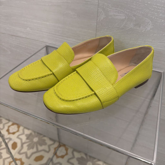 AGL Lime Green Mara Perforated Leather Sprint Loafers 38