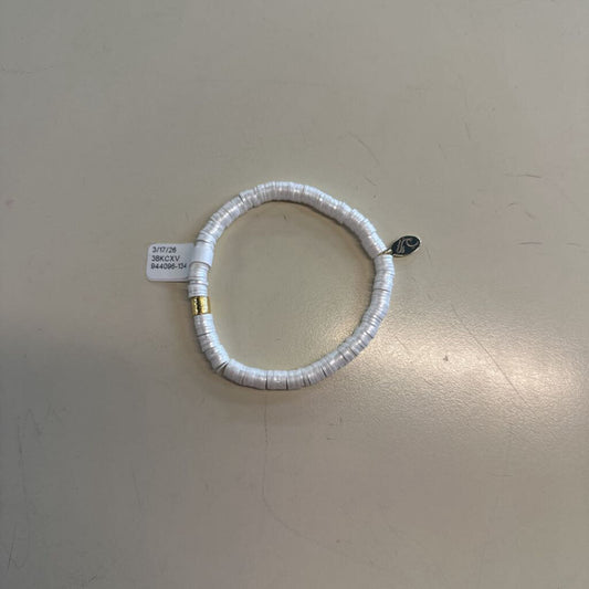 White Disk Stretch Bracelet