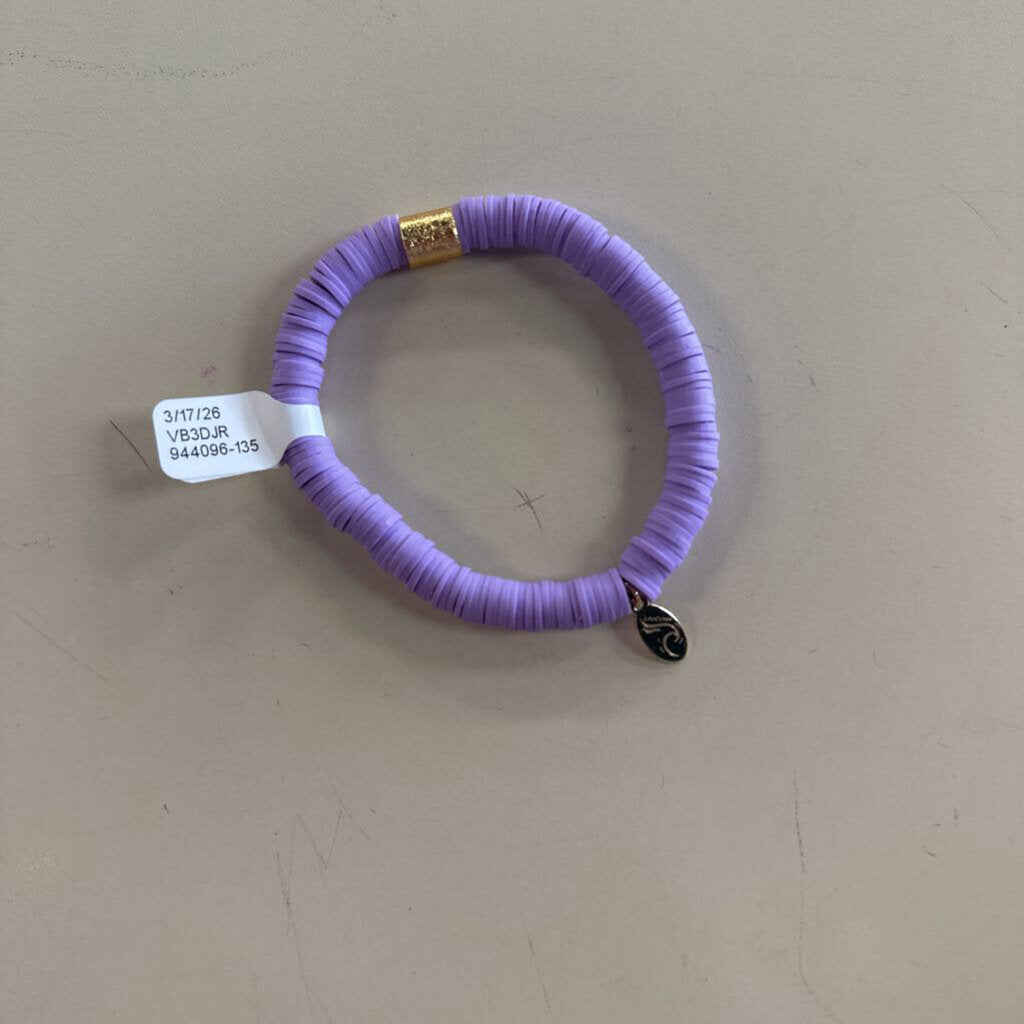 Purple Disk Stretch Bracelet