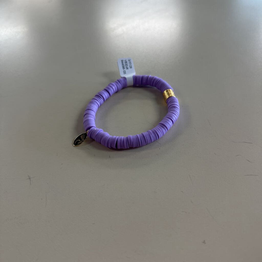 Purple Disk Stretch Bracelet