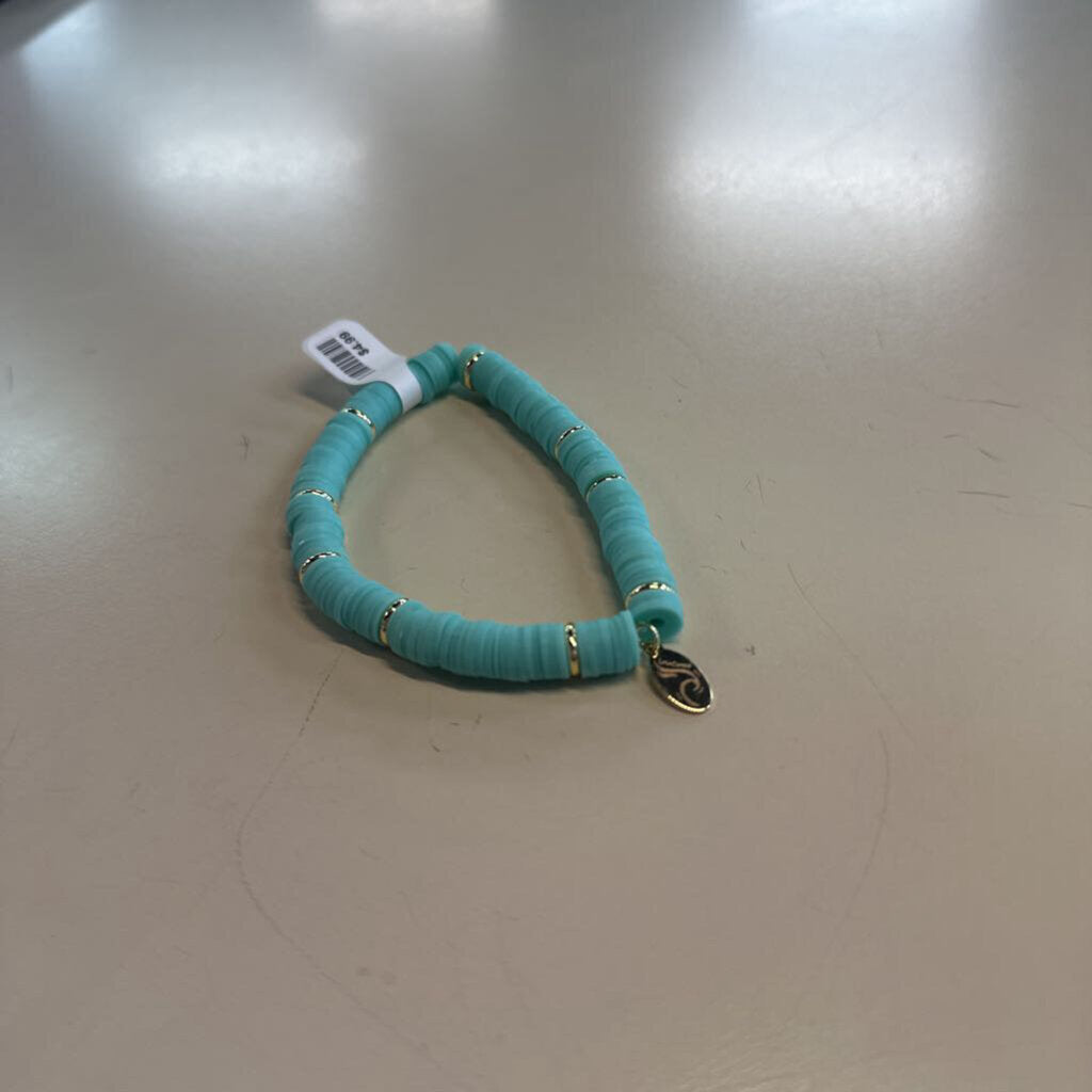 Green Disk Stretch Bracelet