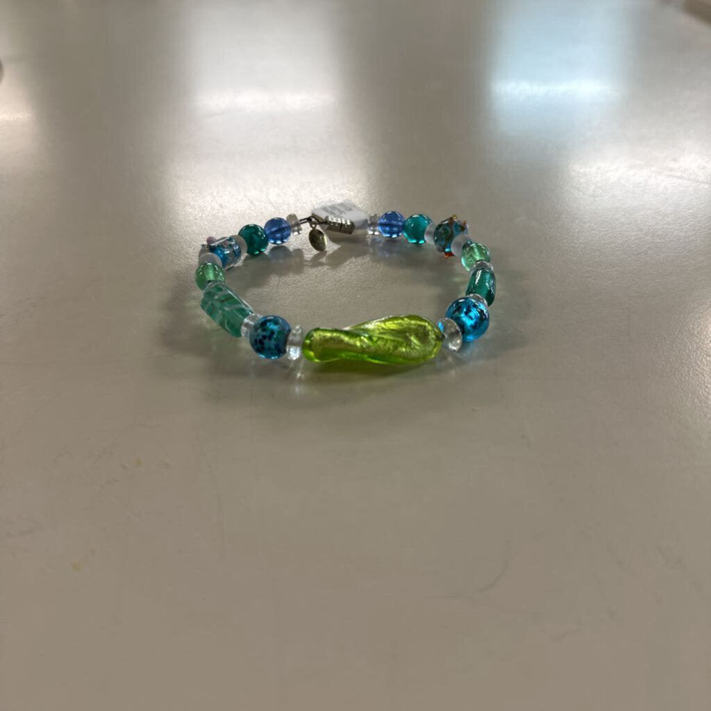 Multi Colored Glass Bead Bracelet