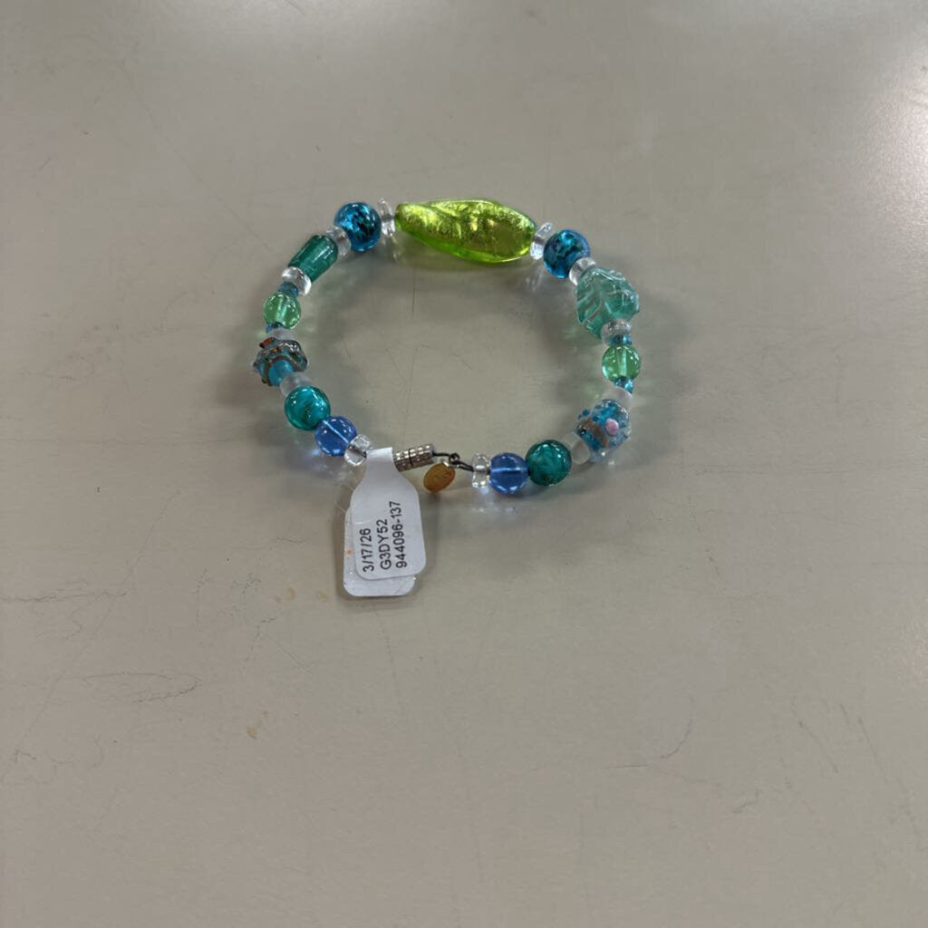 Multi Colored Glass Bead Bracelet