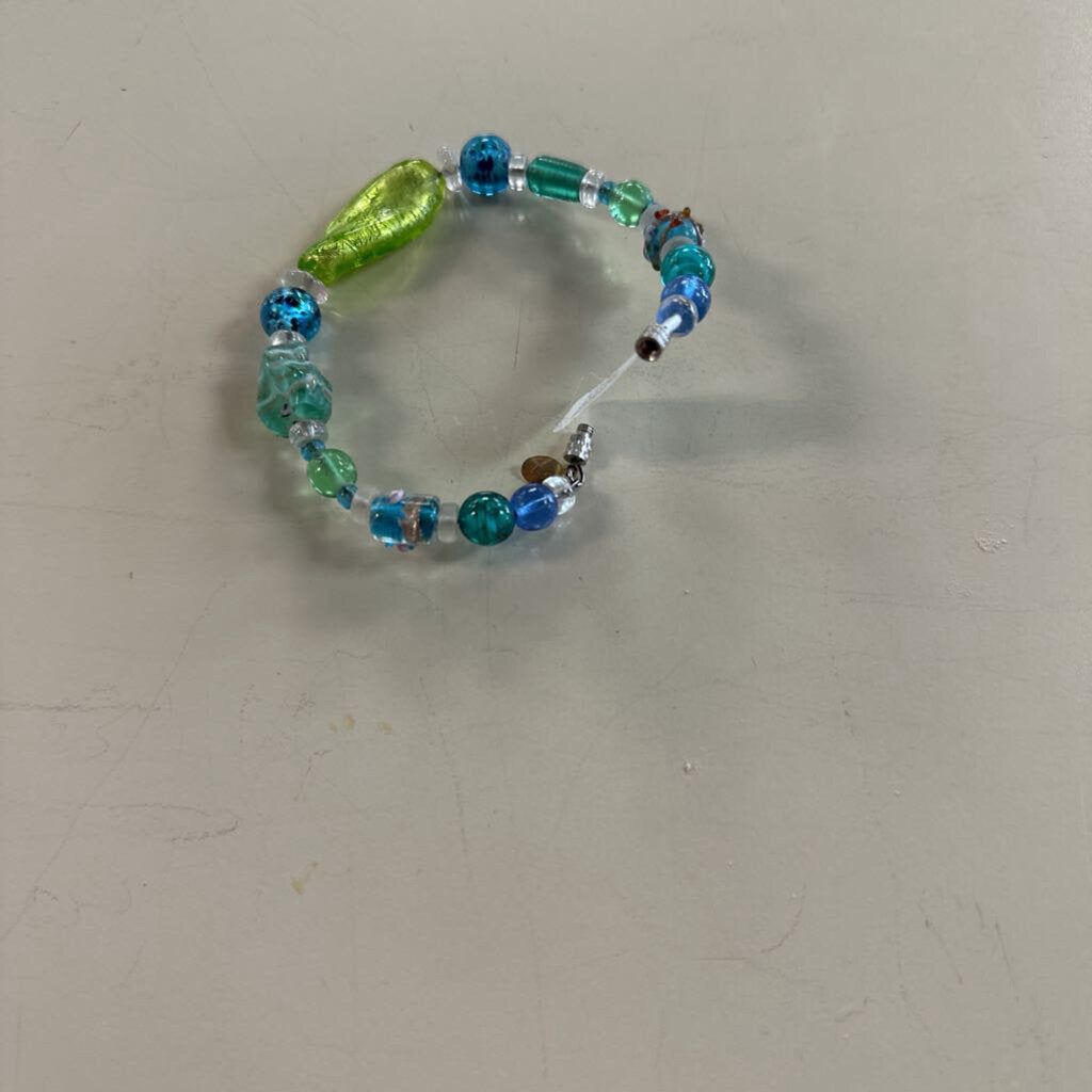 Multi Colored Glass Bead Bracelet