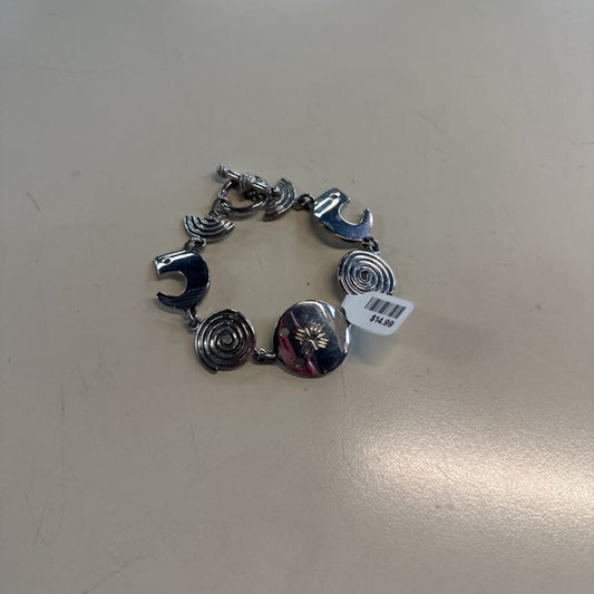 Silver Toned Spiral Toggle Bracelet