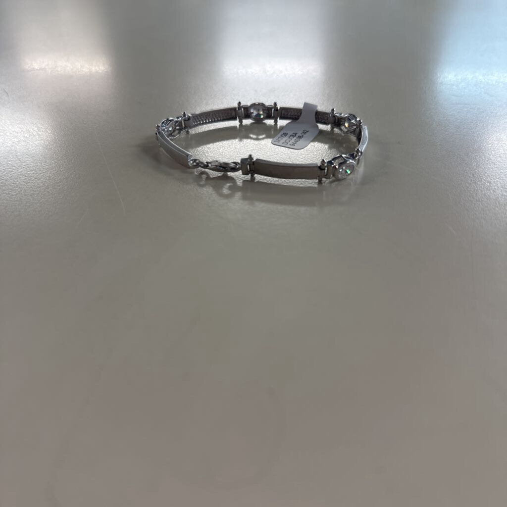 Silver Toned CZ Bracelet