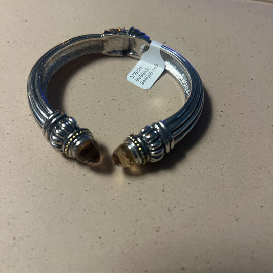 Silver Toned David Yurman Inspired Cuff Bracelet