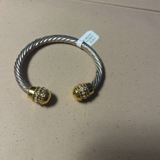 Silver Toned David Yurman Inspired Cable Bracelet