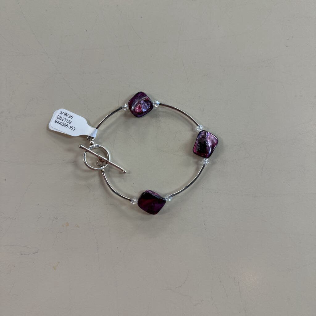 Purple Stone Toggle Bracelet
