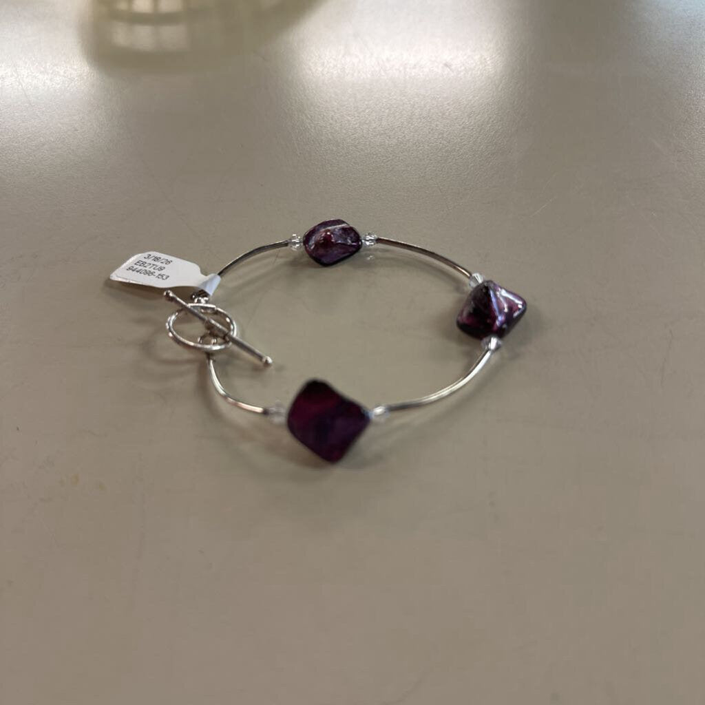 Purple Stone Toggle Bracelet