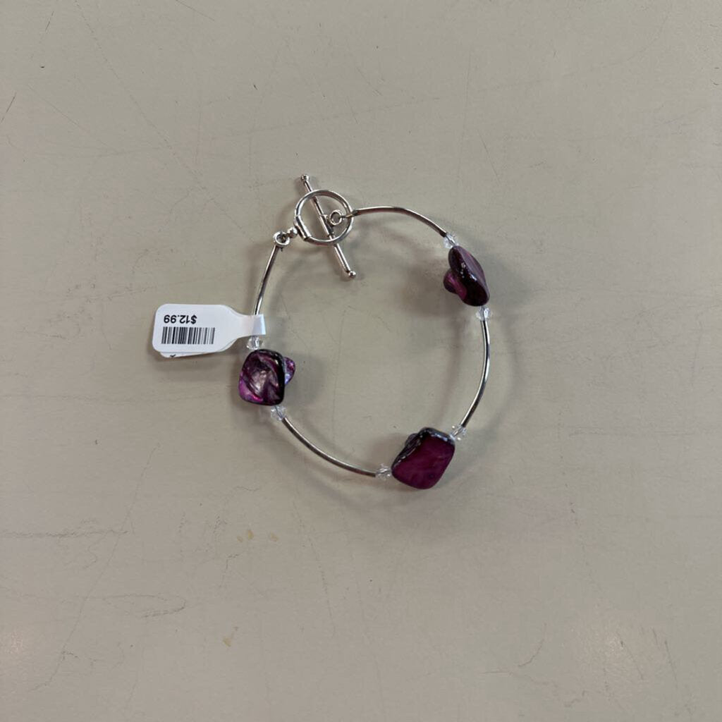 Purple Stone Toggle Bracelet