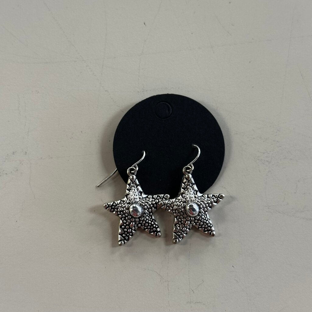 Silver Starfish Dangle Earrings