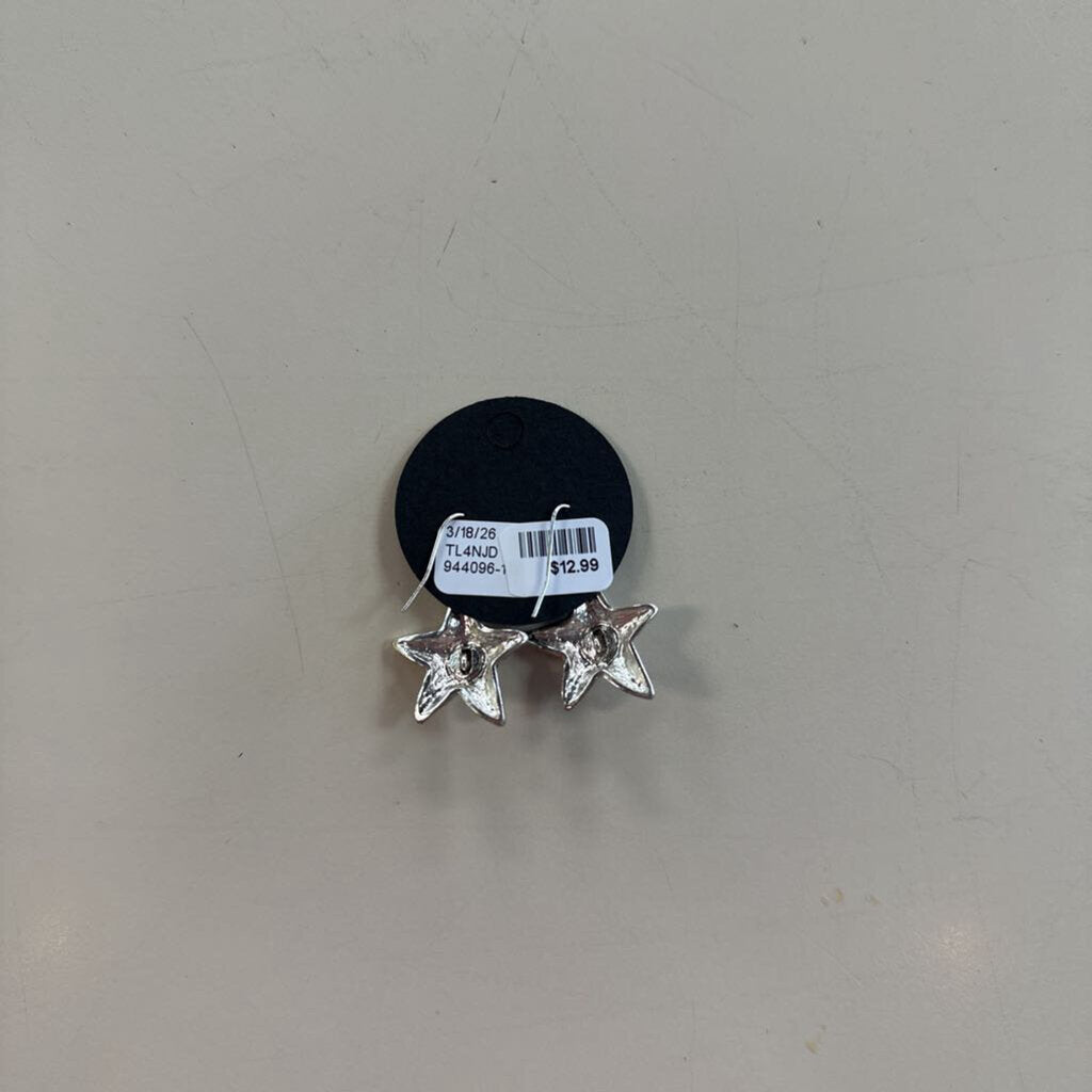 Silver Starfish Dangle Earrings