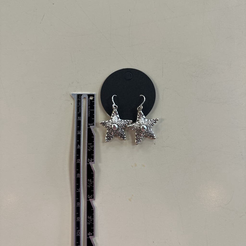 Silver Starfish Dangle Earrings