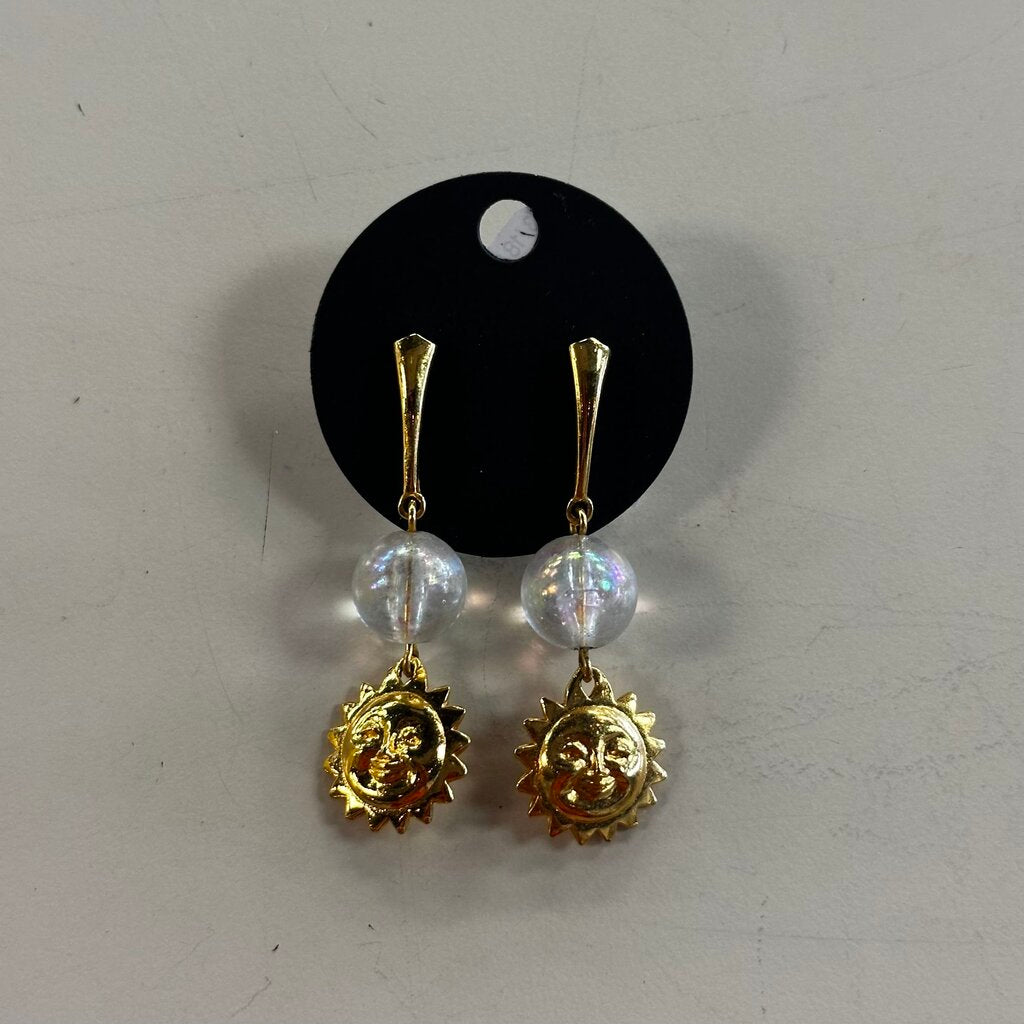 Gold Toned Sun Drop Earrings