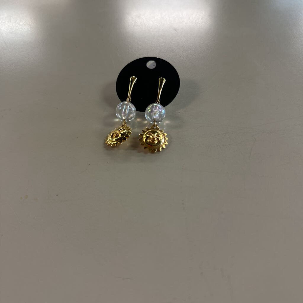 Gold Toned Sun Drop Earrings