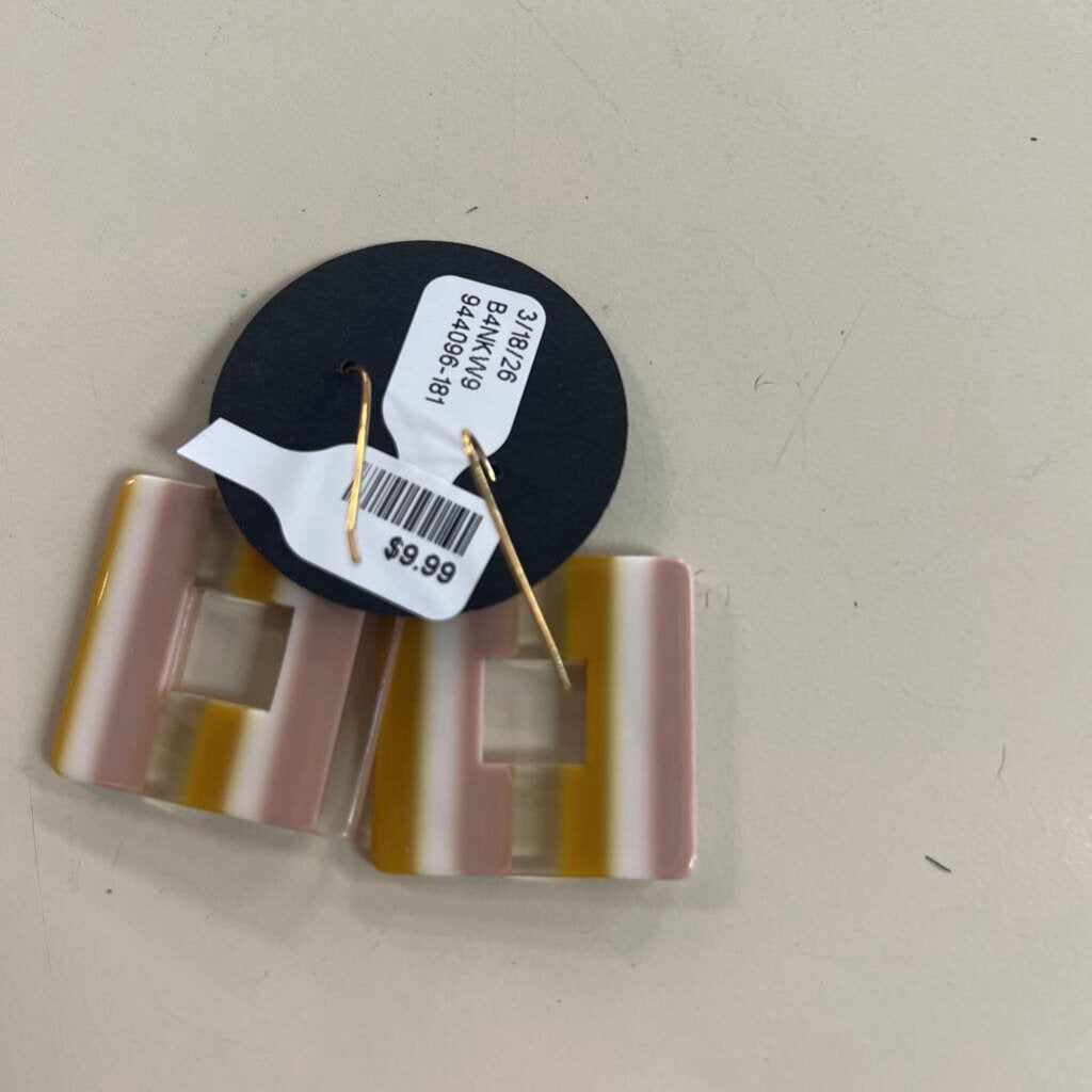 Acrylic Square Dangle Earrings