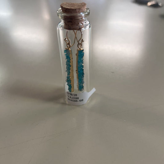 Handcrafted Green Glass Stone Earrings