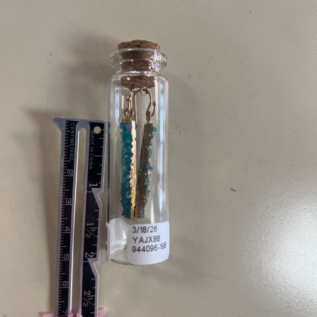 Handcrafted Green Glass Stone Earrings