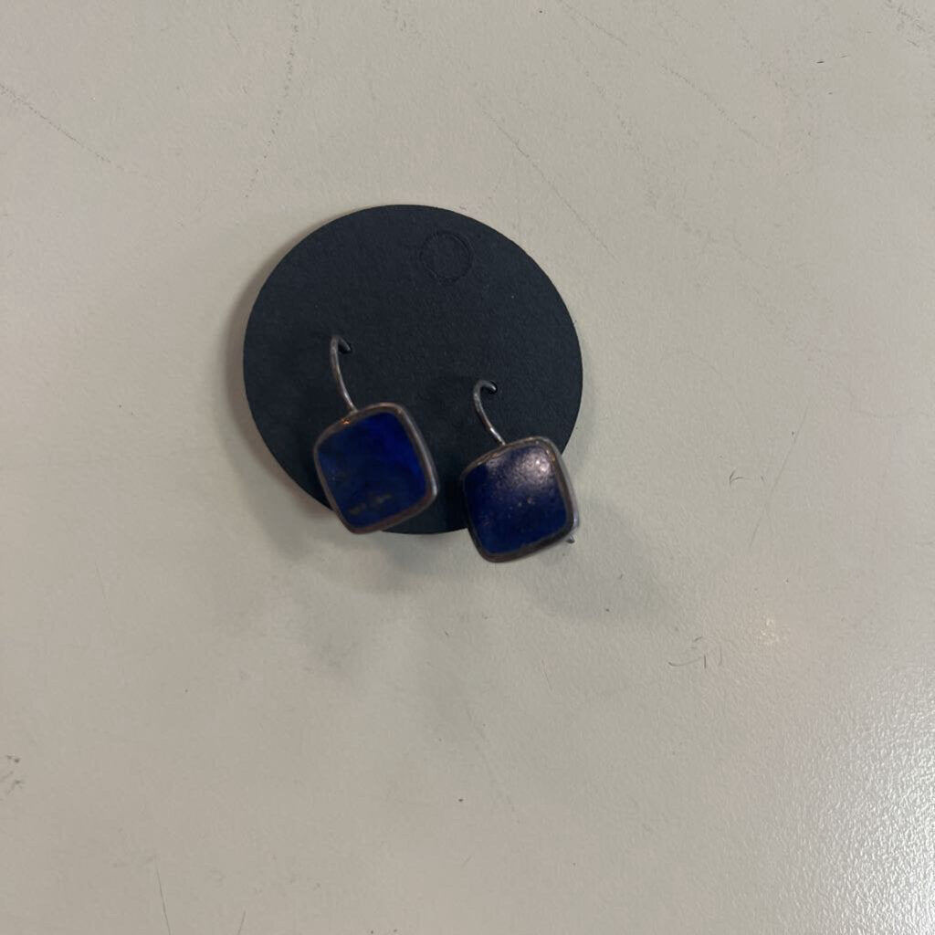 Handcrafted Blue Stone Earrings