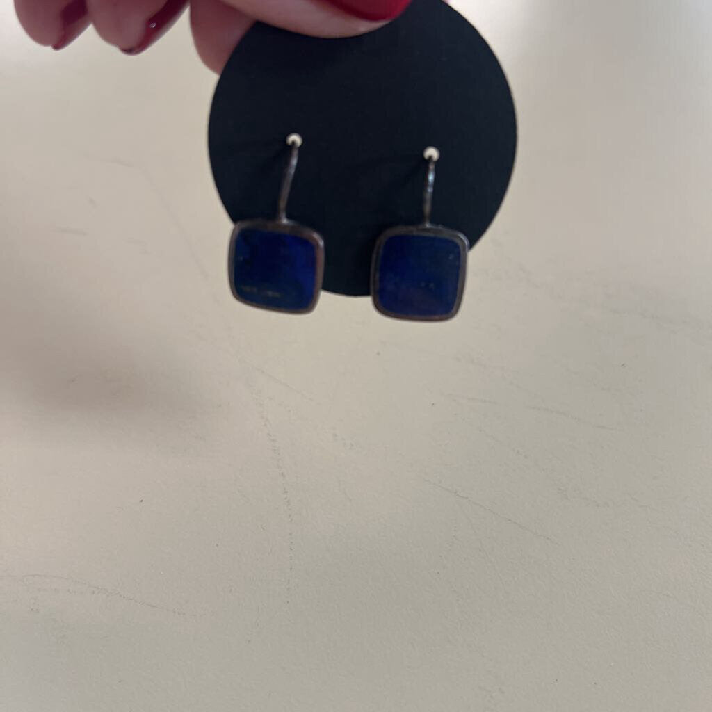 Handcrafted Blue Stone Earrings
