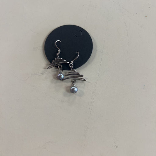 Handcrafted Squiggle Pearl Drop Earrings