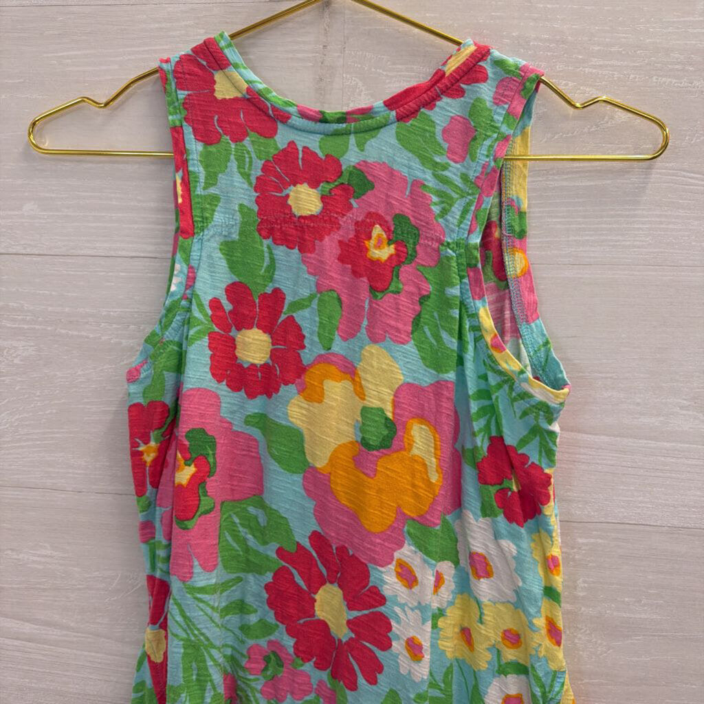 Lilly Pulitzer Blue/ Multi Floral Print Tank Top Extra Small