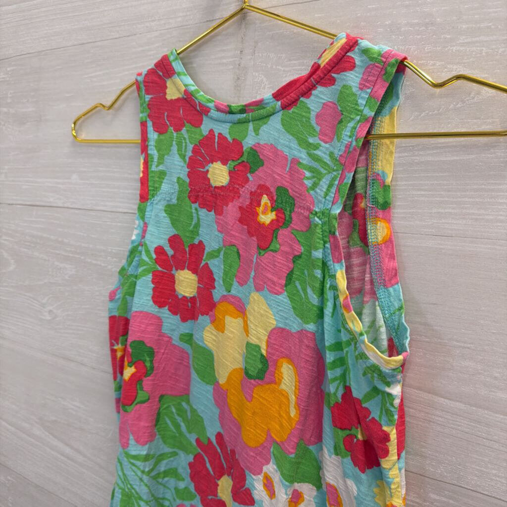 Lilly Pulitzer Blue/ Multi Floral Print Tank Top Extra Small