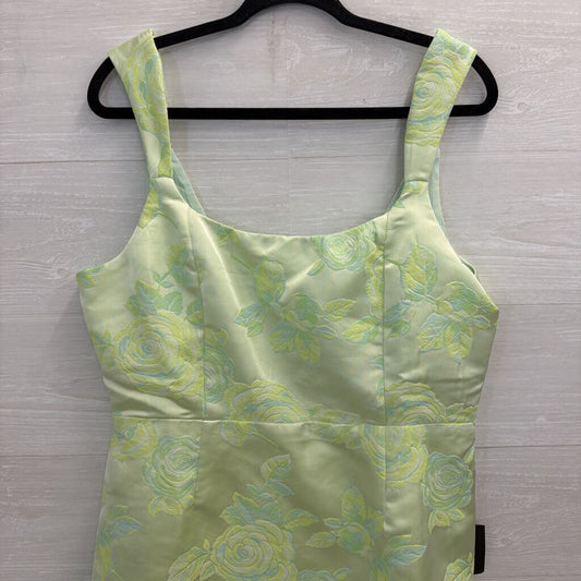 Lulus Green Floral Brocade Sleeveless Mini Dress Extra Large