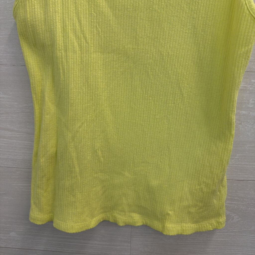 Maeve Lime Green Ribbed High Neck Tank Top Medium