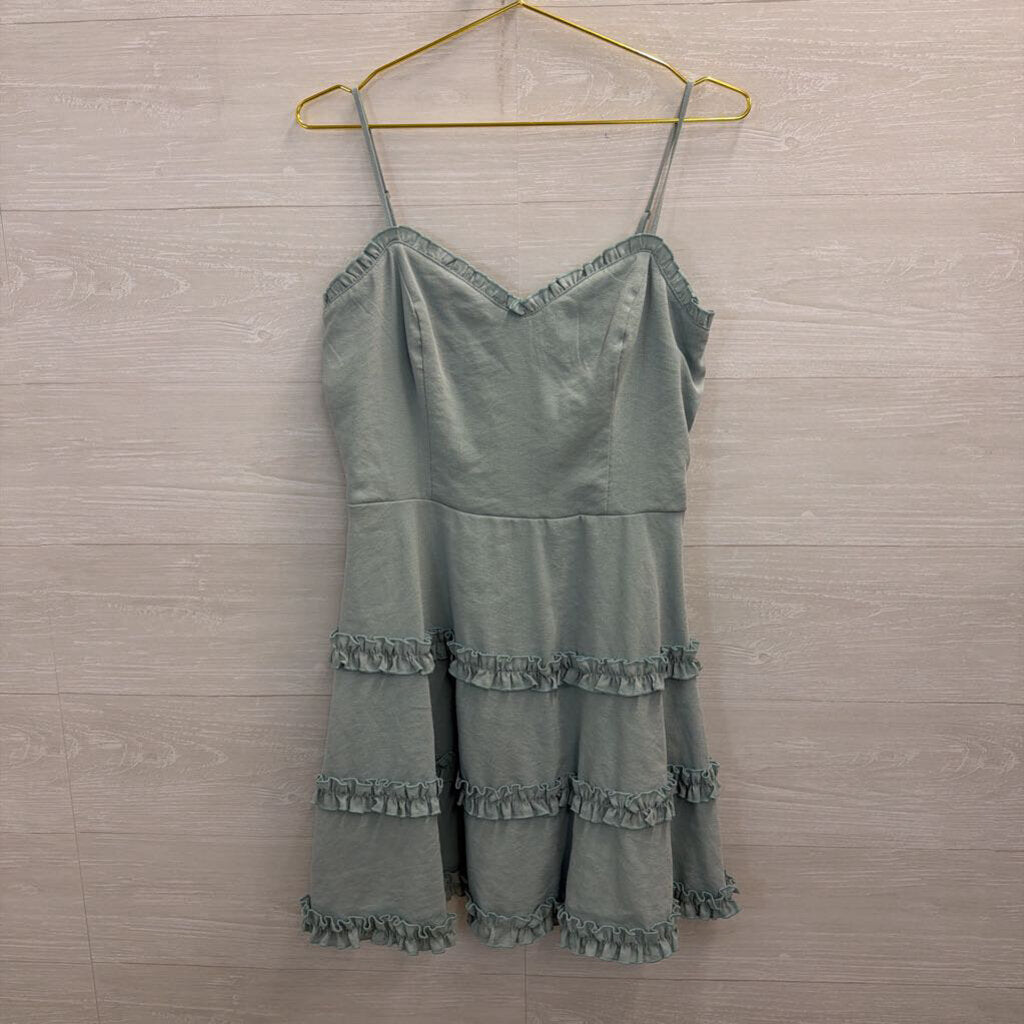 Altar'd State Blue Ruffle Detail Mini Dress Extra Large